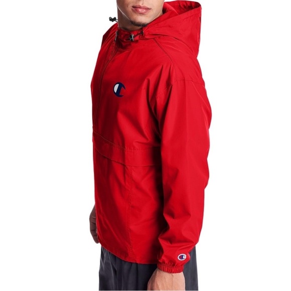 NEW Champion Men's Stadium Packable Rain Resistant Windbreaker Jacket Medium - Picture 3 of 6